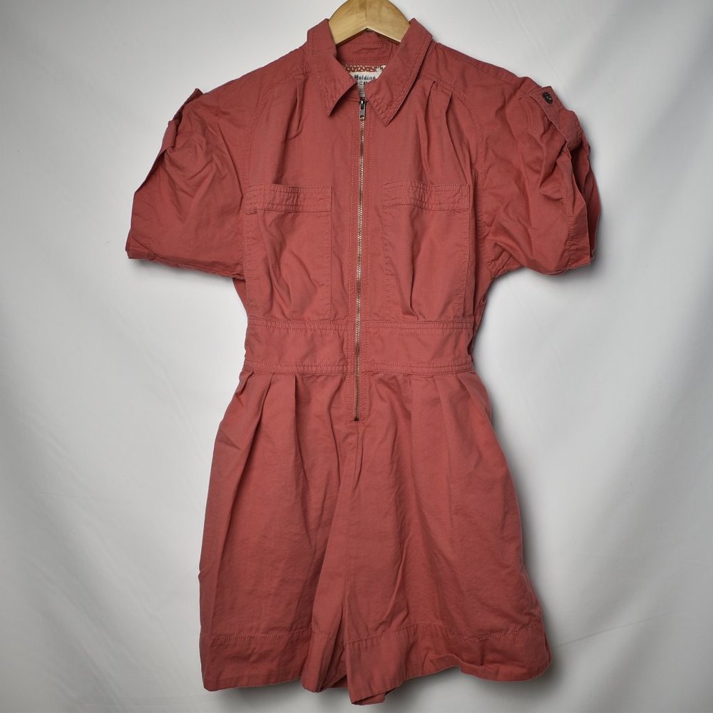 Holding Horses Utility Romper Short Sleeves Sz 0